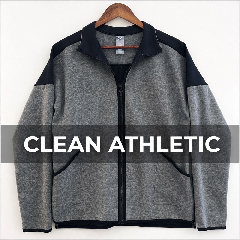 Champion Clean Athletic Full-Zip Jacket | Gray Black | Size L